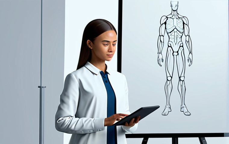 A professional character illustration in a modern, clean animation studio, full body, showcasing emotional depth and authenticity. The character, a diverse individual in modest, contemporary attire, stands in a contemplative pose, gazing thoughtfully at a digital tablet displaying abstract design concepts. The expression is reflective, suggesting a rich inner life and a clear purpose. The overall aesthetic is timeless, family-friendly, and professional. Perfect anatomy, correct proportions, well-formed hands, proper finger count, natural body proportions. High-quality digital art, concept art style, professional studio lighting. Safe for work, appropriate content, fully clothed, professional.