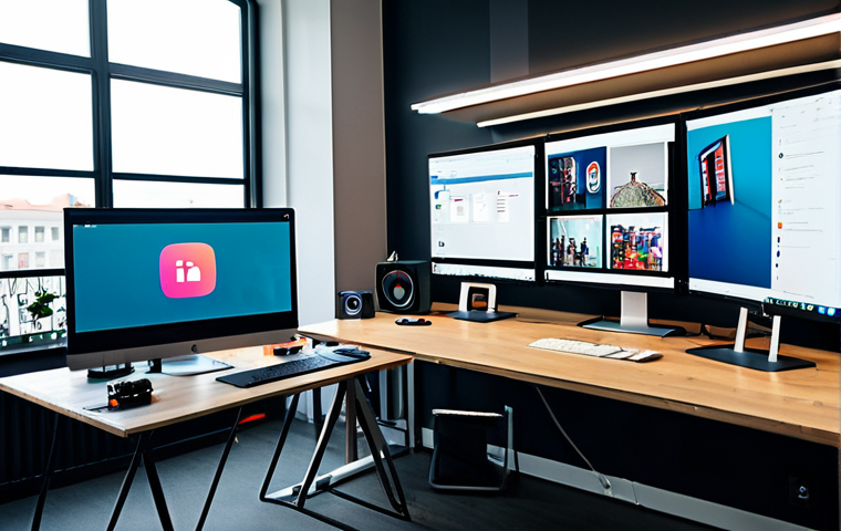 Social Media Showcase**
"A vibrant, modern animation studio office in Berlin, Germany, fully clothed animators collaborating on screens, showcasing various social media platforms (Instagram, LinkedIn, YouTube) on large monitors displaying animated content. Appropriate attire, safe for work, professional environment, perfect anatomy, correct proportions, well-lit, high resolution, family-friendly."
**