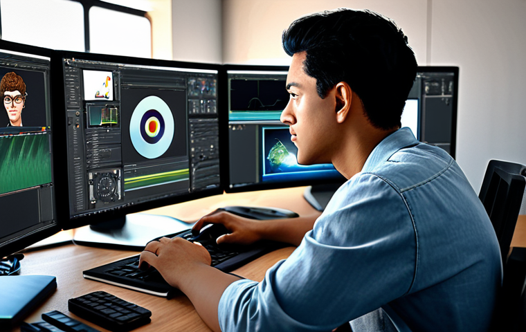 Specialization**
A focused animator working on a detailed character design at a modern workstation. The background subtly displays various animation software interfaces. The overall feeling is one of expertise and dedication. Key elements: "specialized animator," "character design," "modern studio," "professional environment," "highly detailed," "portfolio-worthy."
**