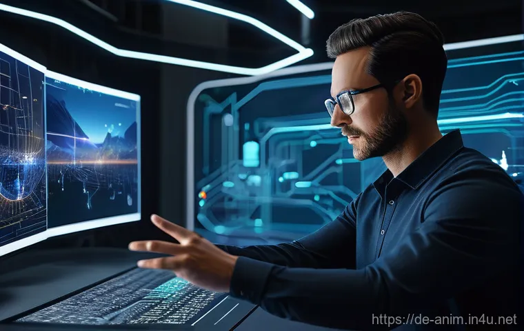 애니메이션 기획 관련 전공 과목 소개 - **Prompt:** A focused and imaginative character designer, wearing a comfortable yet chic sweater, si...